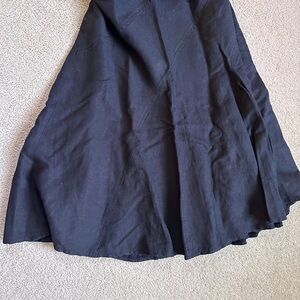Black linen midi skirt